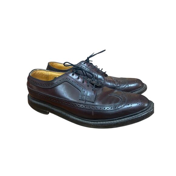 FLORSHEIM Imperial SHELL CORDOVAN Brogue Derby Shoe 8 D Wingtip Perf Men's Shoes